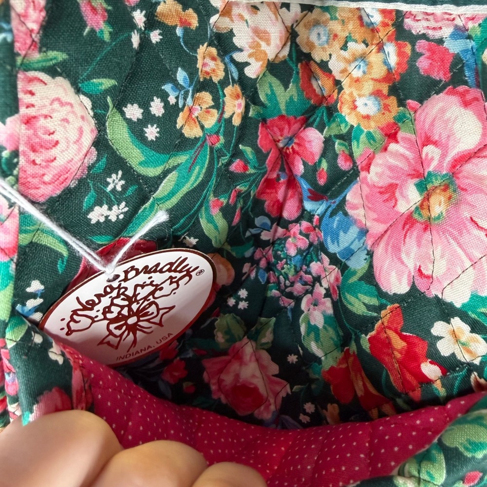 Vera Bradley Quilted Floral Tote Bag Purse Springtime Toggle Closure Vtg NWT USA - Picture 7 of 13